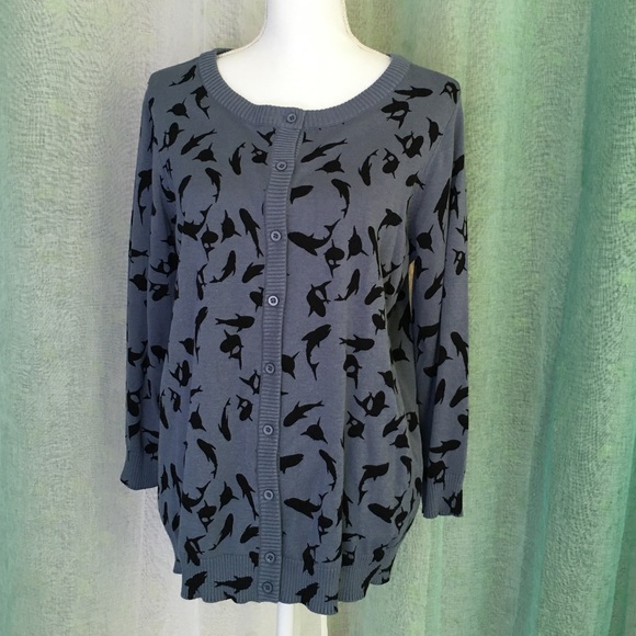 ModCloth XL swimming sharks cardigan - Picture 4 of 10